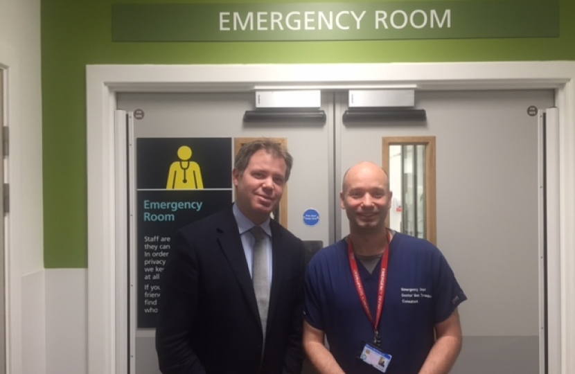 Edward with Dr Teasdale at the new LRI A&E