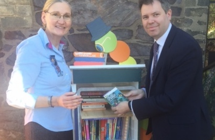 Edward with Jill at the Little Libraries Launch