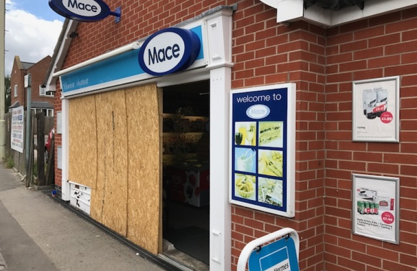 Mace Convenience Store in Syston after Ram-Raid
