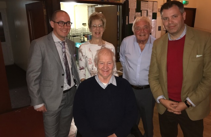 Edward with Cllr Brookes, Tony, Lynne, and Graham at the Centre's Anniversary Party