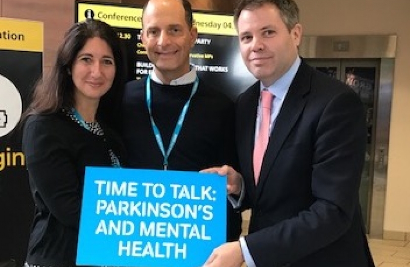 Edward with Parkinsons UK campaigners Ronnie and Suzette
