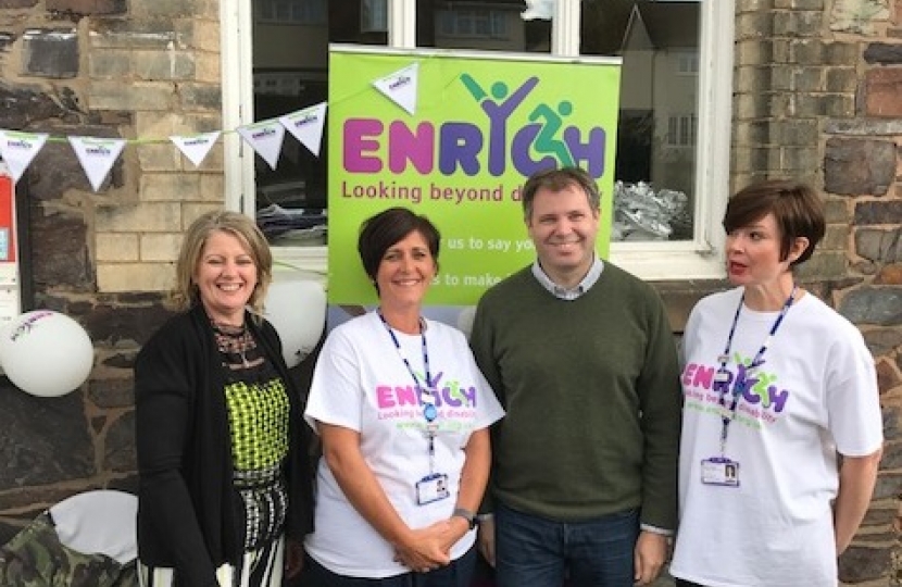 Edward meets volunteers from Enrych charity with Cllr Taylor
