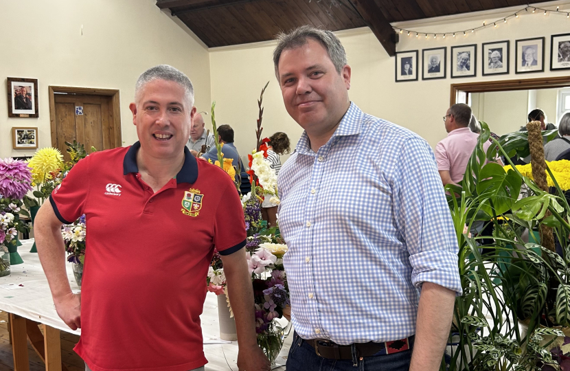 Edward with Cllr Browne at the Hoby Horticultural Show
