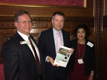 Edward with I CAN and RCSLT representatives at the report's launch