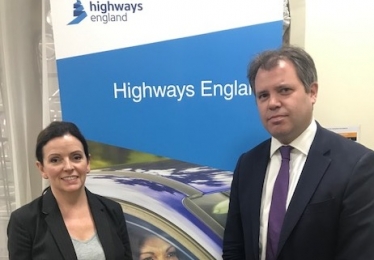 Edward with Highways England's Midlands Director