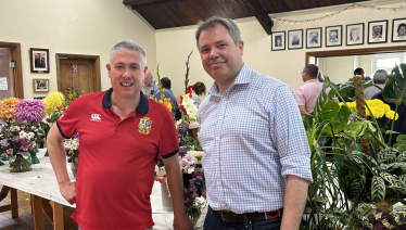Edward with Cllr Browne at the Hoby Horticultural Show
